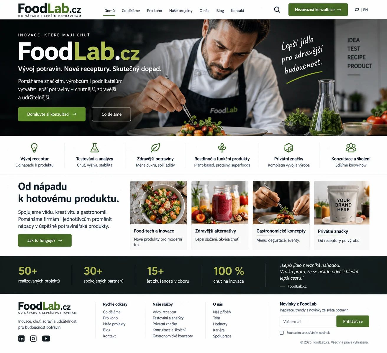 Ilustrační návrh FoodLab.cz pro vývoj potravin, receptur a gastronomických konceptů